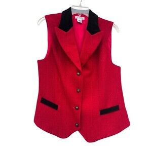 Talbots Red and Black Vest